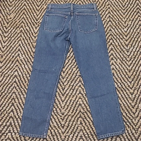 REFORMATION JUILA CROP HIGH CIGARETTE JEANS BALTIC WASH - Picture 7 of 7